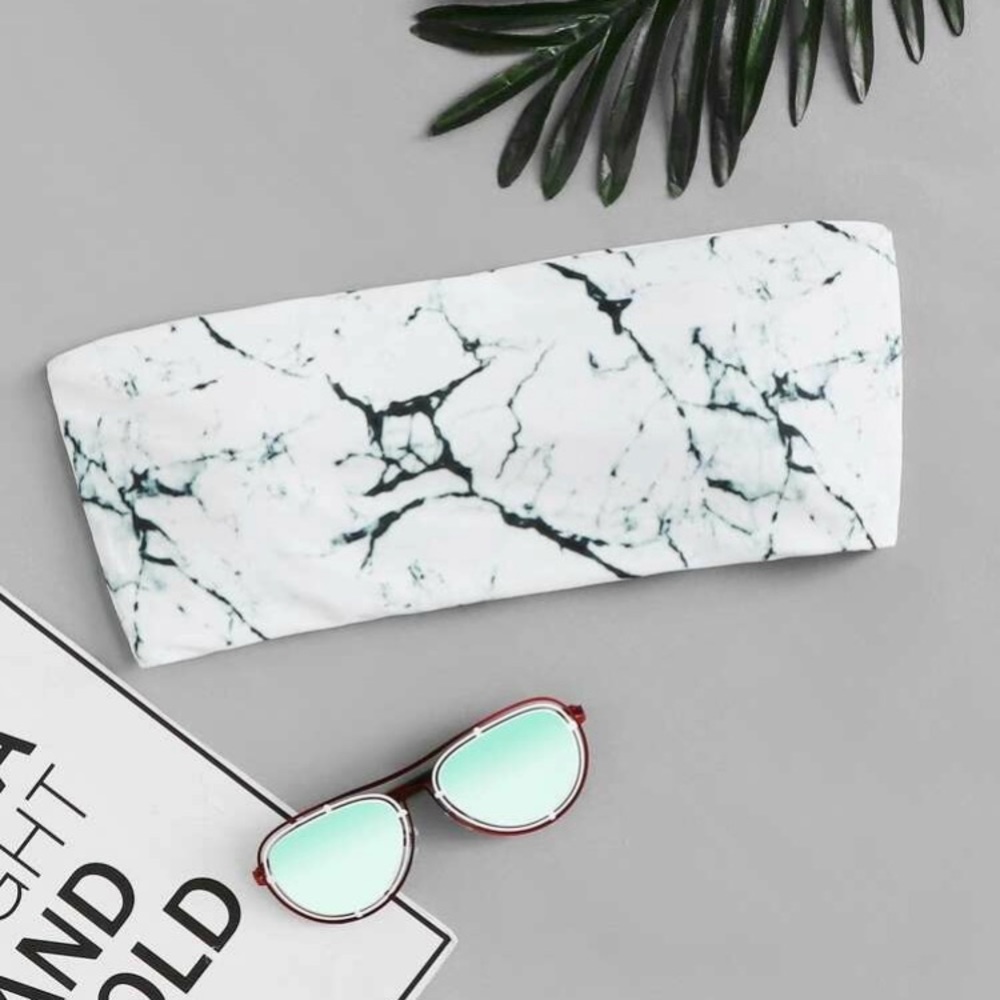 Bandeau marble swimsuit